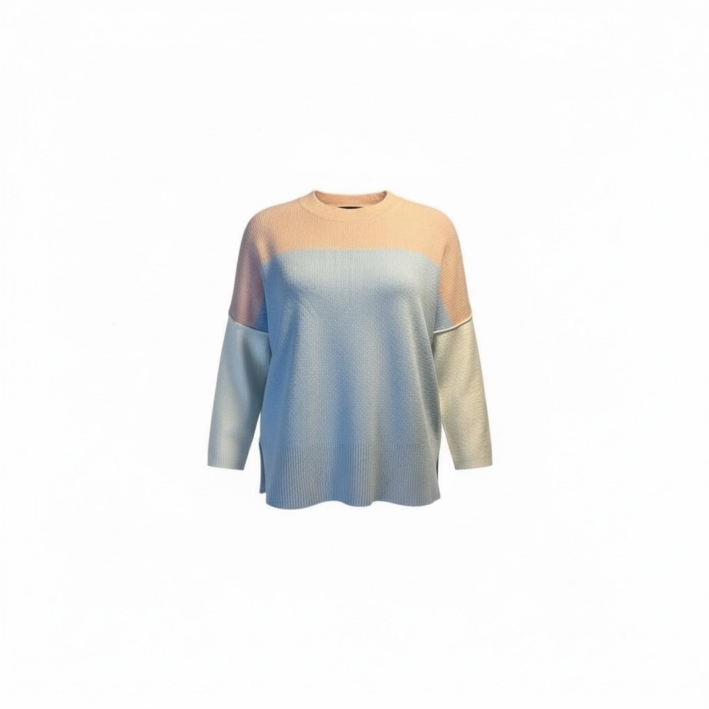 Women's MEROKEETY CREW NECK SIDE SPLIT PULLOVER SWEATER